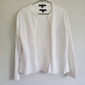 White Cotton Brooks Brothers Pointelle Twinset